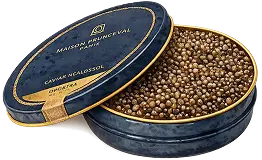 Open Maison Rocheval caviar tin